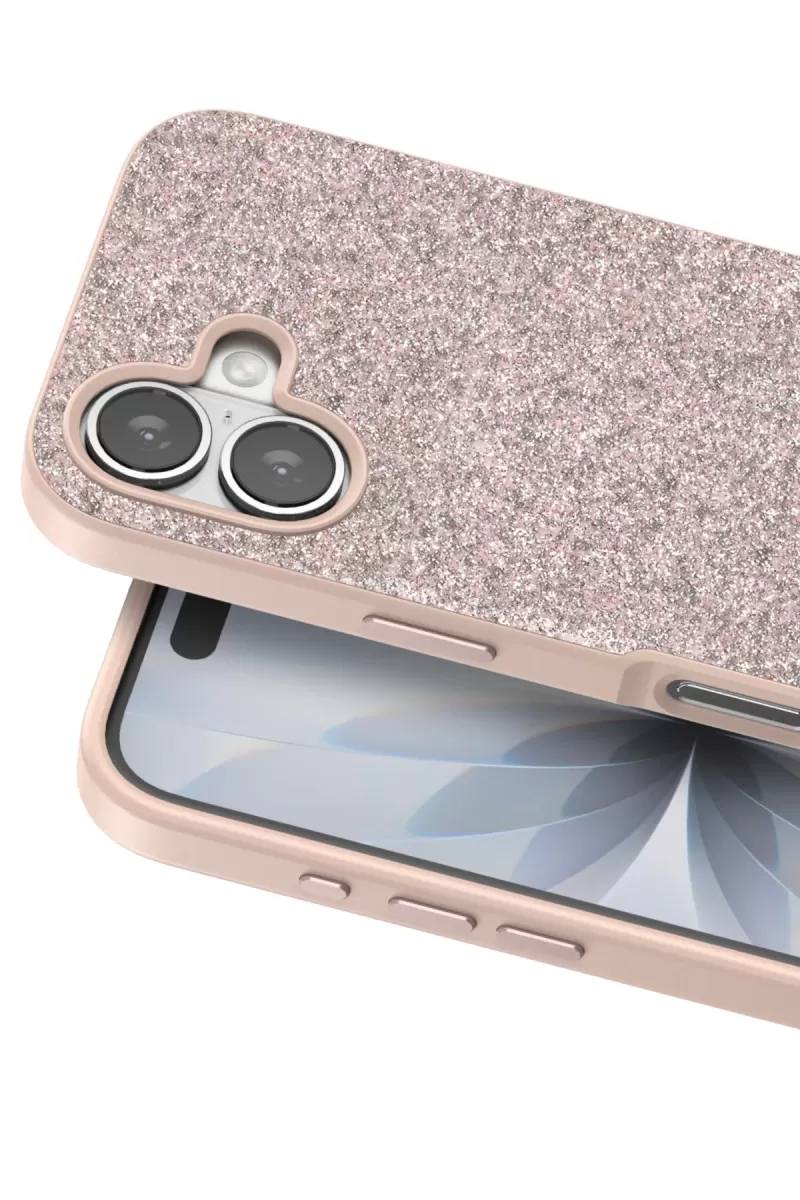Onegif Apple iPhone 17 Bright Simli Kapak - Pembe