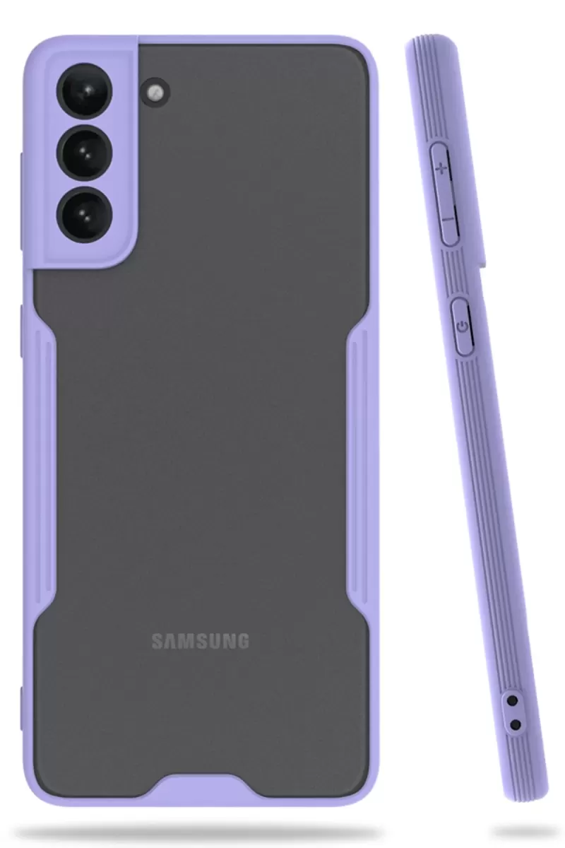 Newface Samsung Galaxy S21 Plus Kılıf Platin Silikon - Lila