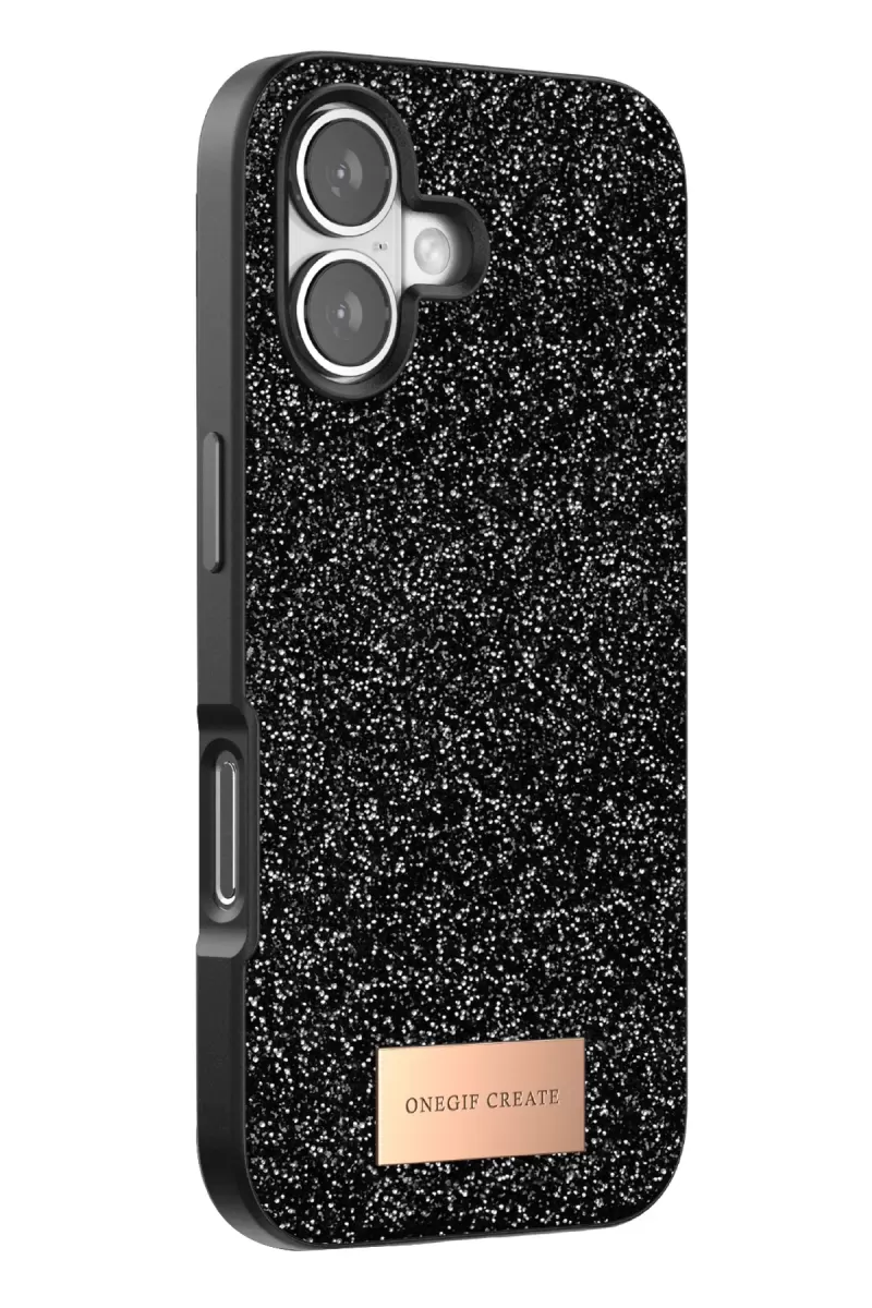 Onegif Apple iPhone 17 Bright Simli Kapak - Siyah