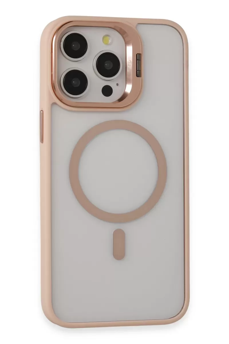Joko Apple iPhone 15 Pro Kılıf Roblox Lens Magsafe Standlı Kapak - Pudra