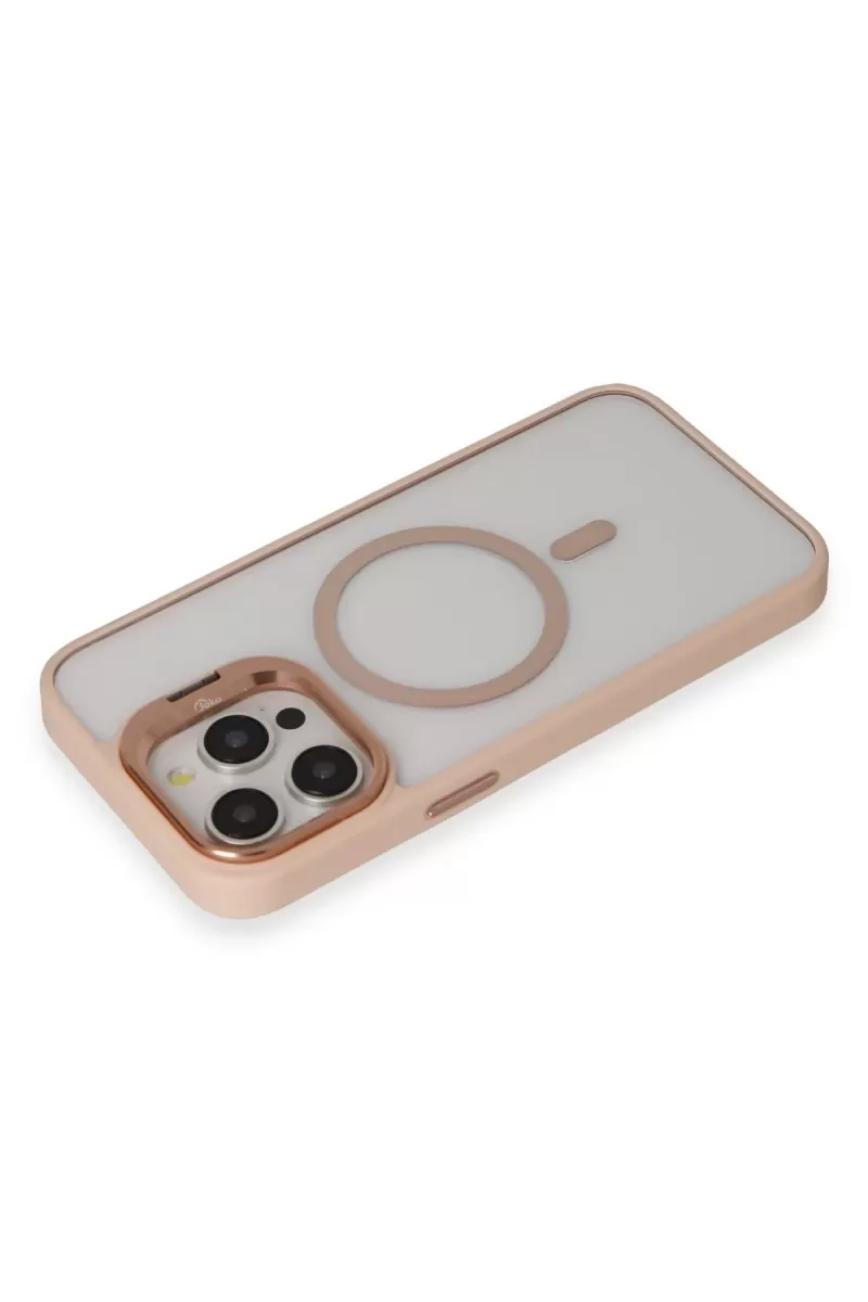 Joko Apple iPhone 15 Pro Kılıf Roblox Lens Magsafe Standlı Kapak - Pudra