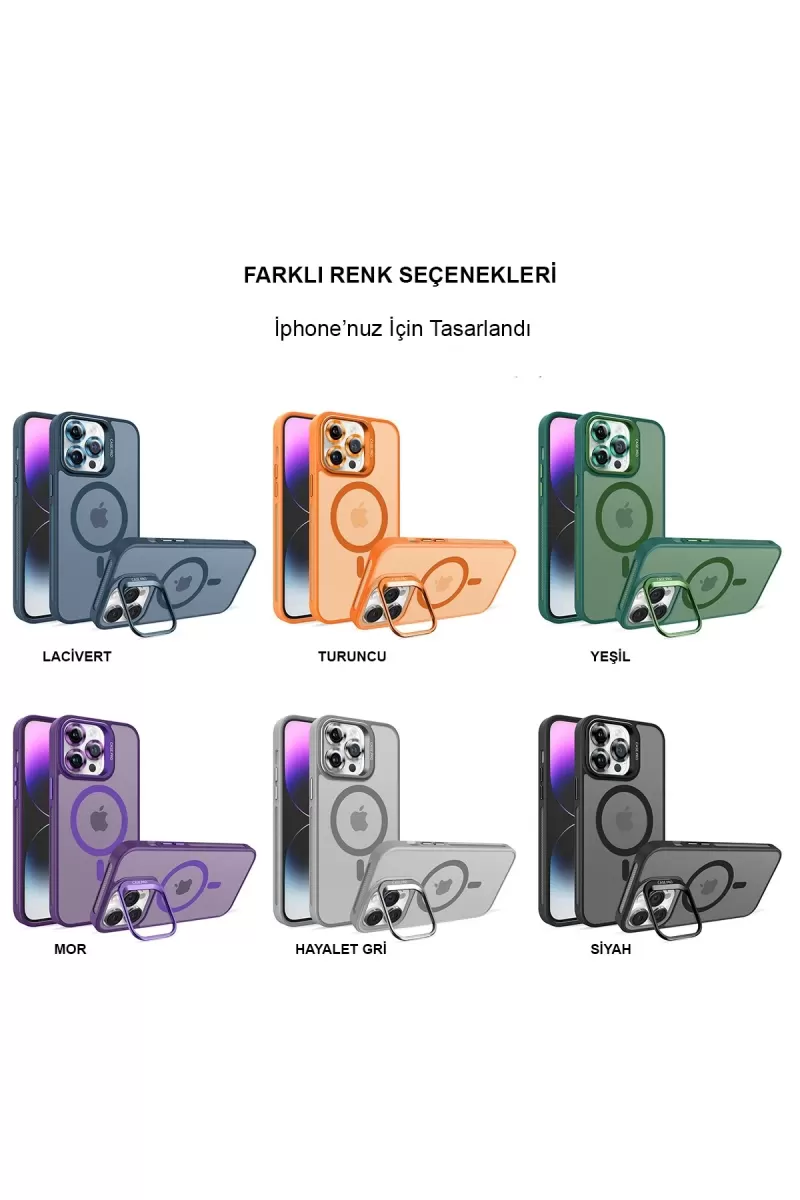 Joko Apple iPhone 14 Pro Kılıf Flet Lens Magsafe Kapak - Turuncu