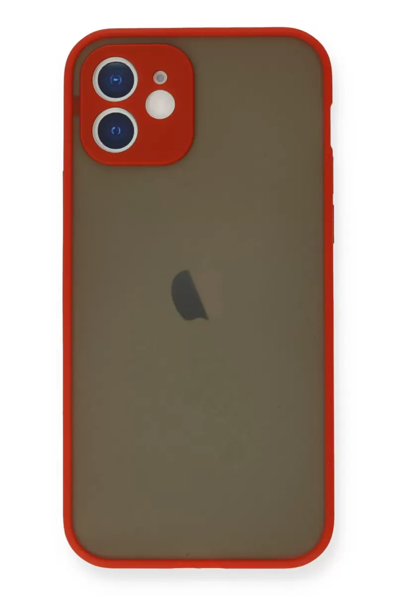 Newface Apple iPhone 12 Mini Kılıf Montreal Silikon Kapak - Kırmızı