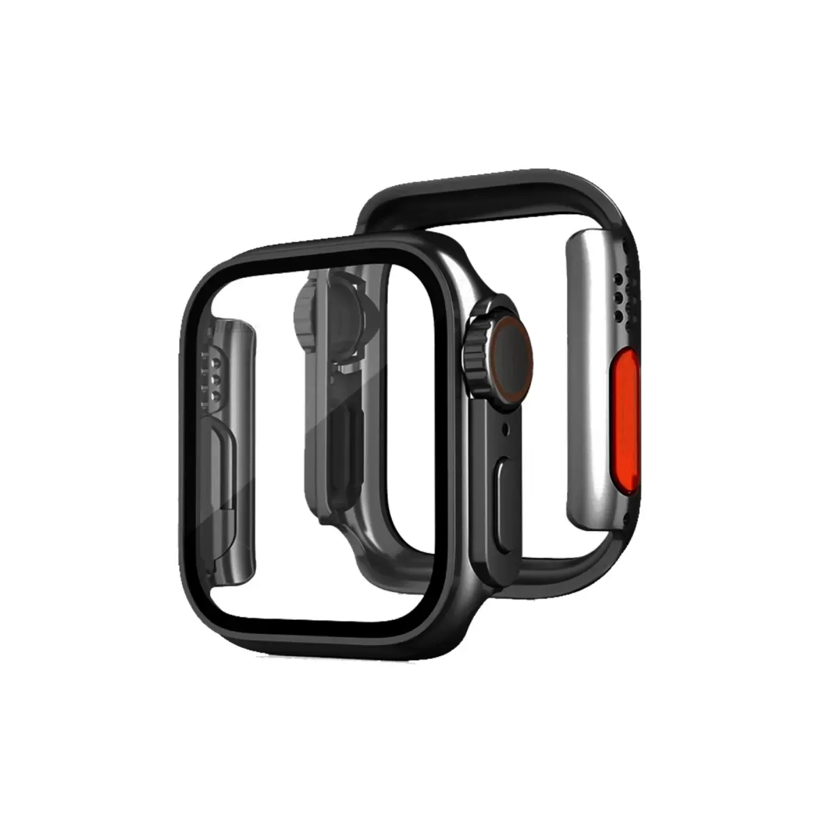 Newface Apple Watch 40mm Watch 49mm Kasa Dönüştürücü ve Ekran Koruyucu - Siyah