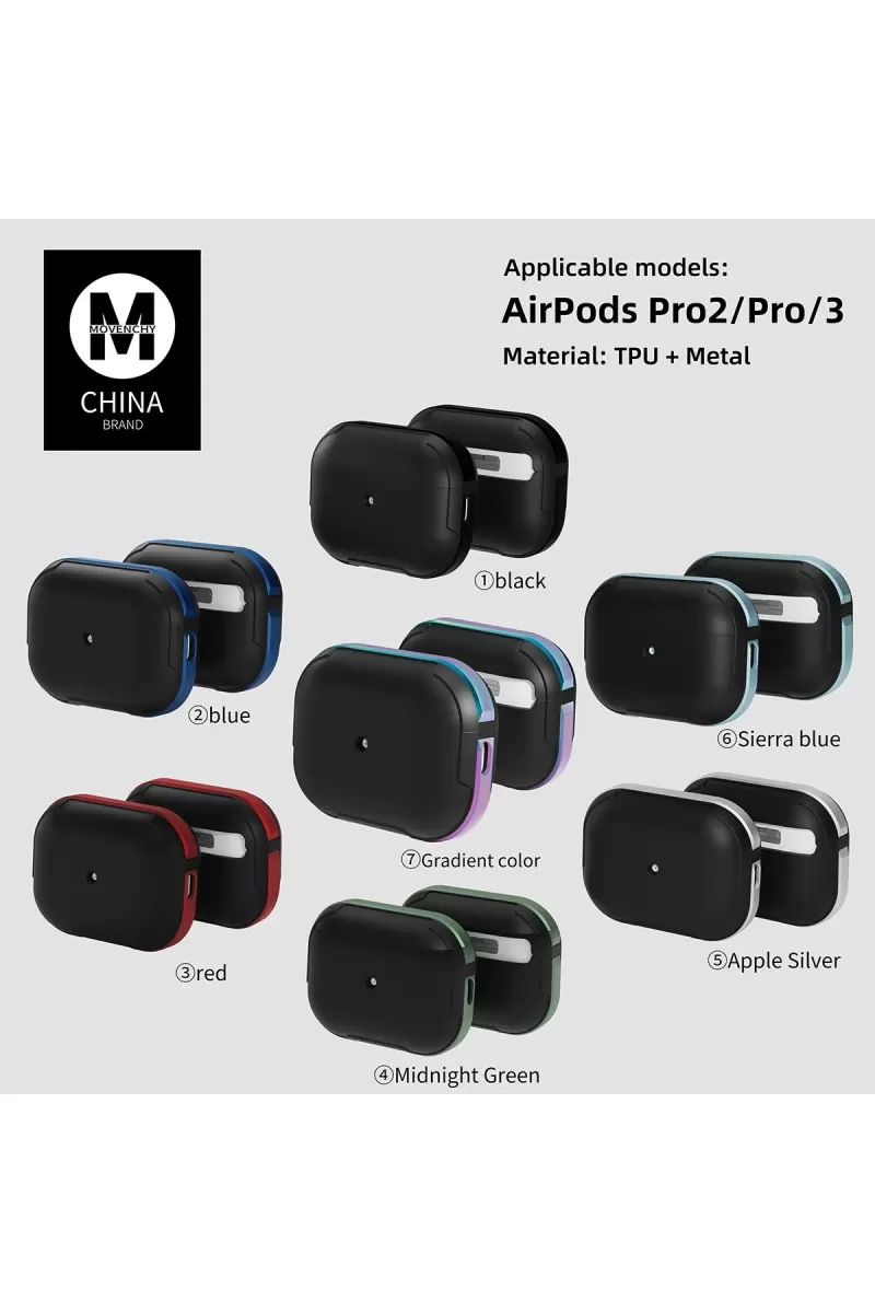 Movenchy Apple Airpods 3 (3.nesil) MO-A8 Armor Kılıf - Kırmızı