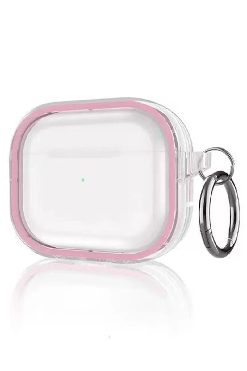 Movenchy Apple Airpods Pro 2 (2.nesil) Shiny Şeffaf Kılıf - Pembe