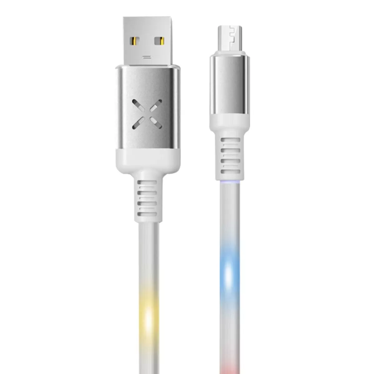 Konfulon DC09 Ses Duyarlı Işıklı Micro USB Kablo 1M 2A - Beyaz