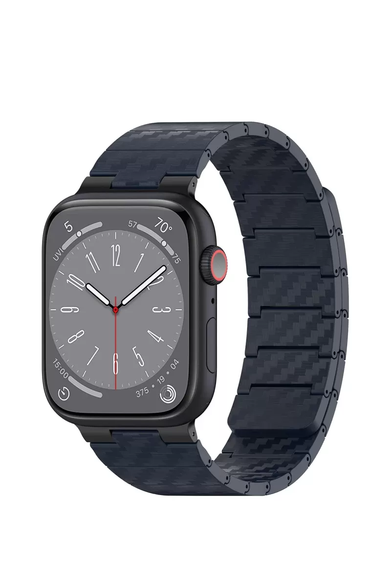 Movenchy Apple Watch 45mm Carbon Steel Kordon - Lacivert