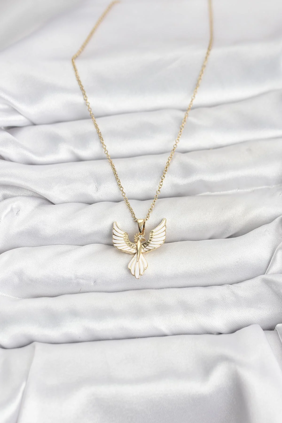 316L Çelik Zincir Gold Renk Anka Kuşu Model Kadın Kolye