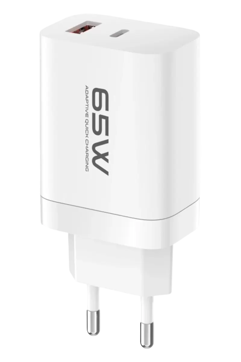 Konfulon C99Q 65W PD Destekli Type-C ve USB Çift Çıkışlı Hızlı Şarj Adaptörü - Beyaz