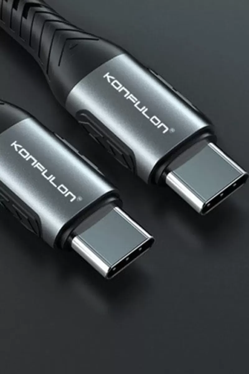 Konfulon DC43 Type-C to Type-C 1M Örgü 60W Hızlı Şarj Kablo - Yeşil