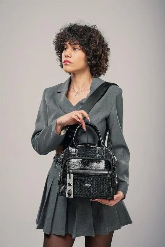 Şaty Siyah Cilt Ve Omuz Çantası