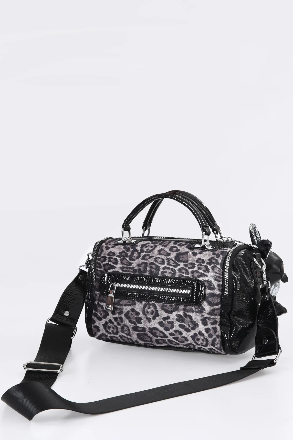 Kiwer Siyah Cilt Omuz Çantası