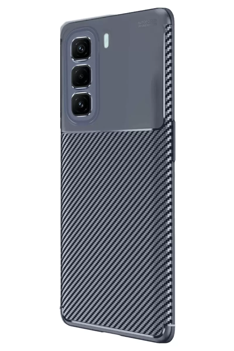 Newface İnfinix Hot 50 4G Kılıf Auto Focus Karbon Kapak - Lacivert