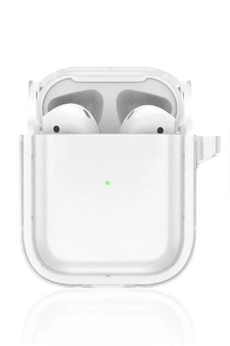 Movenchy Apple Airpods 4 (4.nesil) Shiny Şeffaf Kılıf - Beyaz