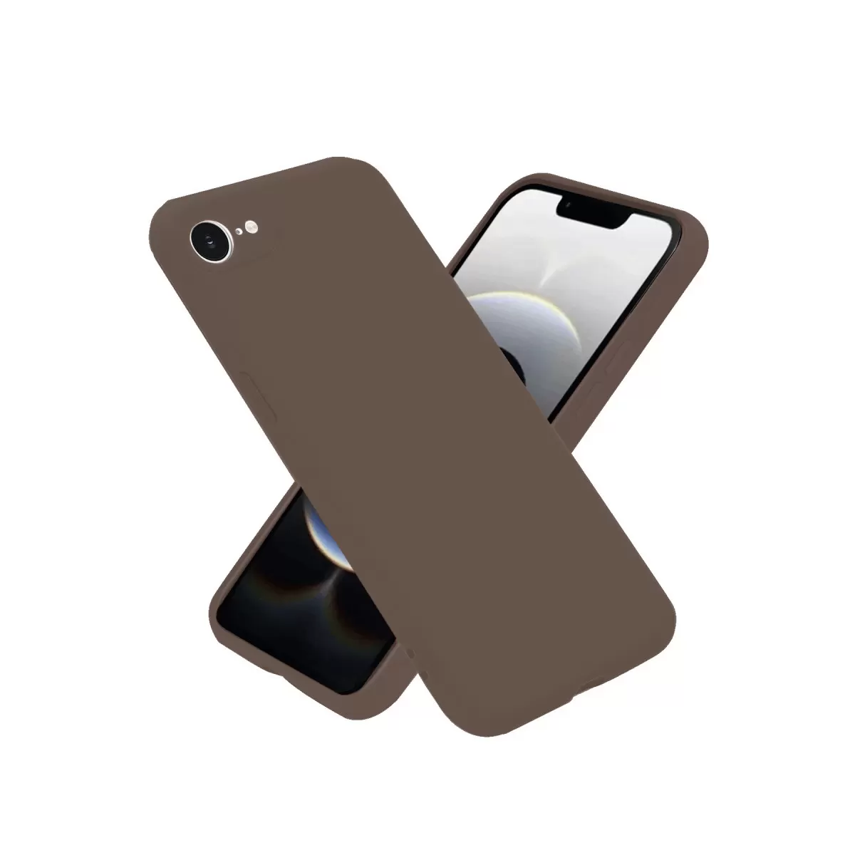 Newface Apple iPhone 16E Kılıf First Silikon - Kahverengi