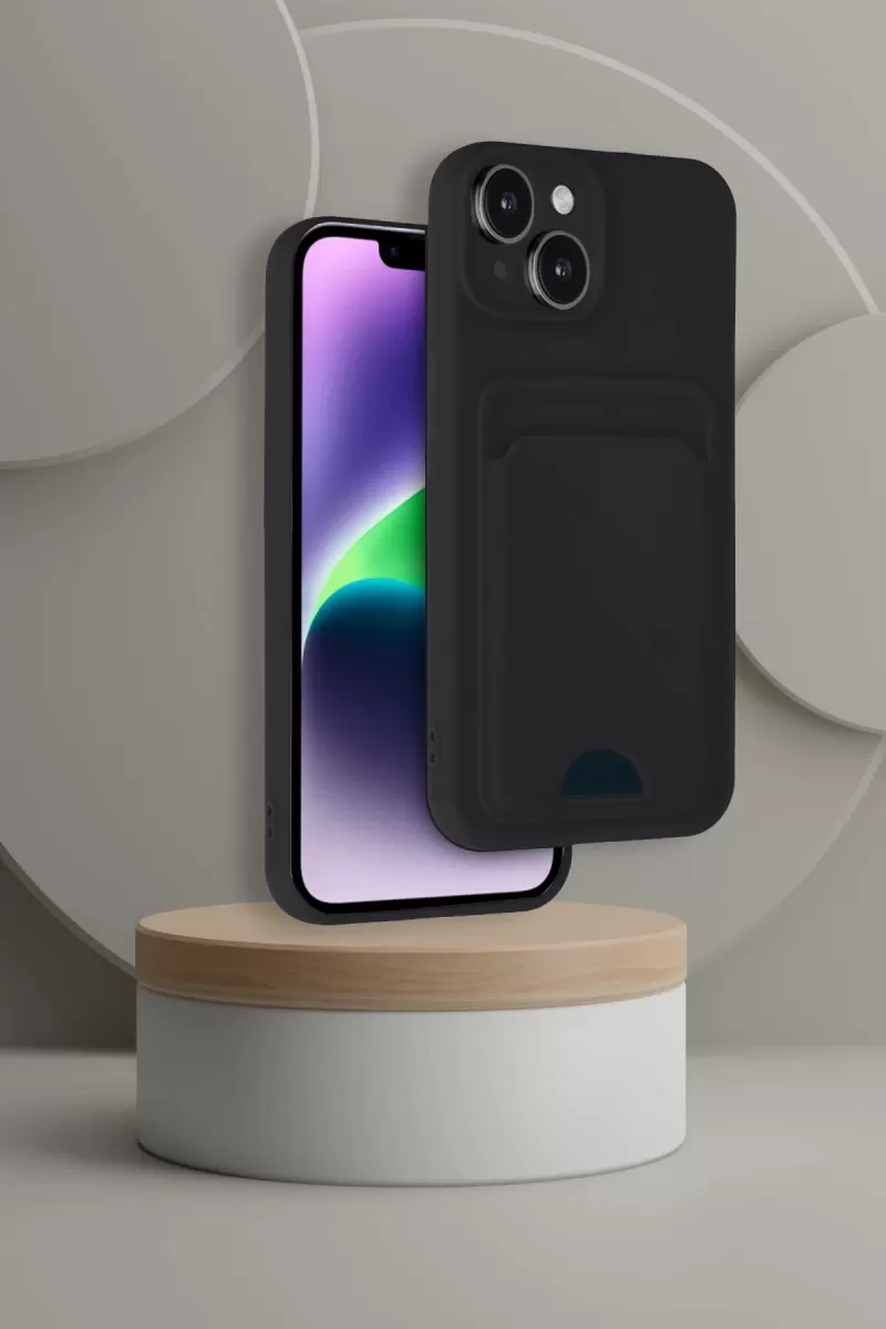Newface Apple iPhone 14 Kılıf Kelvin Kartvizitli Silikon - Kahverengi
