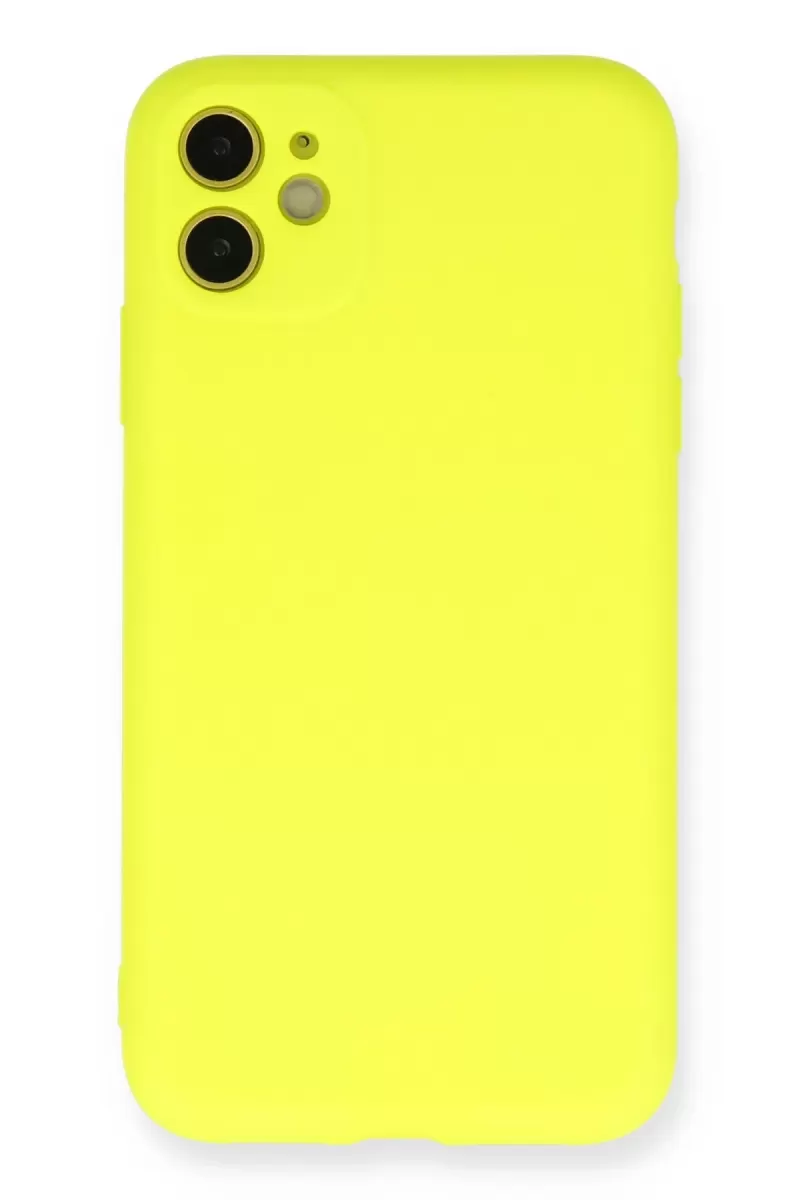 Newface Apple iPhone 11 Kılıf Nano içi Kadife Silikon - Sarı