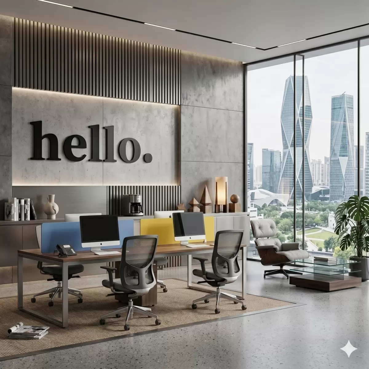 100x35 cm Dev Boy "hello." Yazılı Kırılmaz Pleksi Ayna - Premium Ofis ve Villa Antre Dekoru