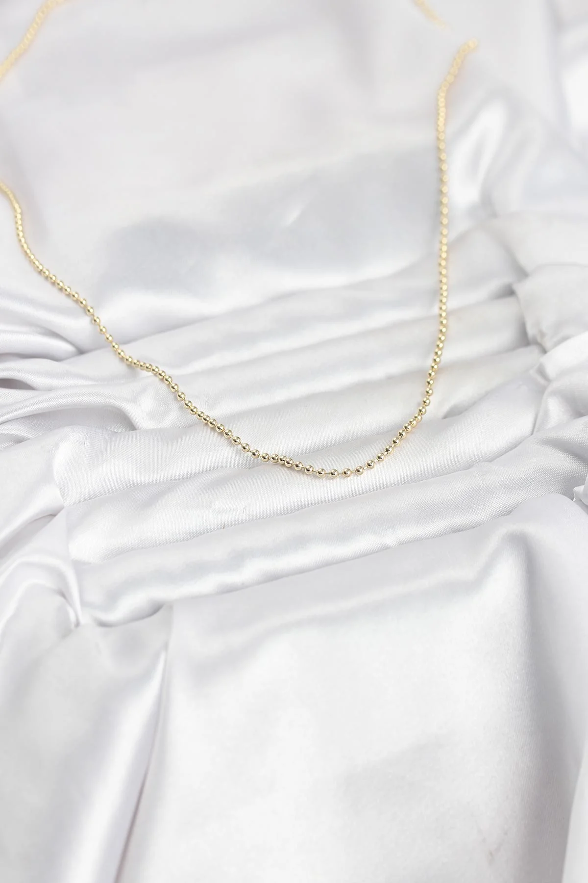 CM 14K Gold Renk Top Zincirli Model 60 cm Kadın Kolye