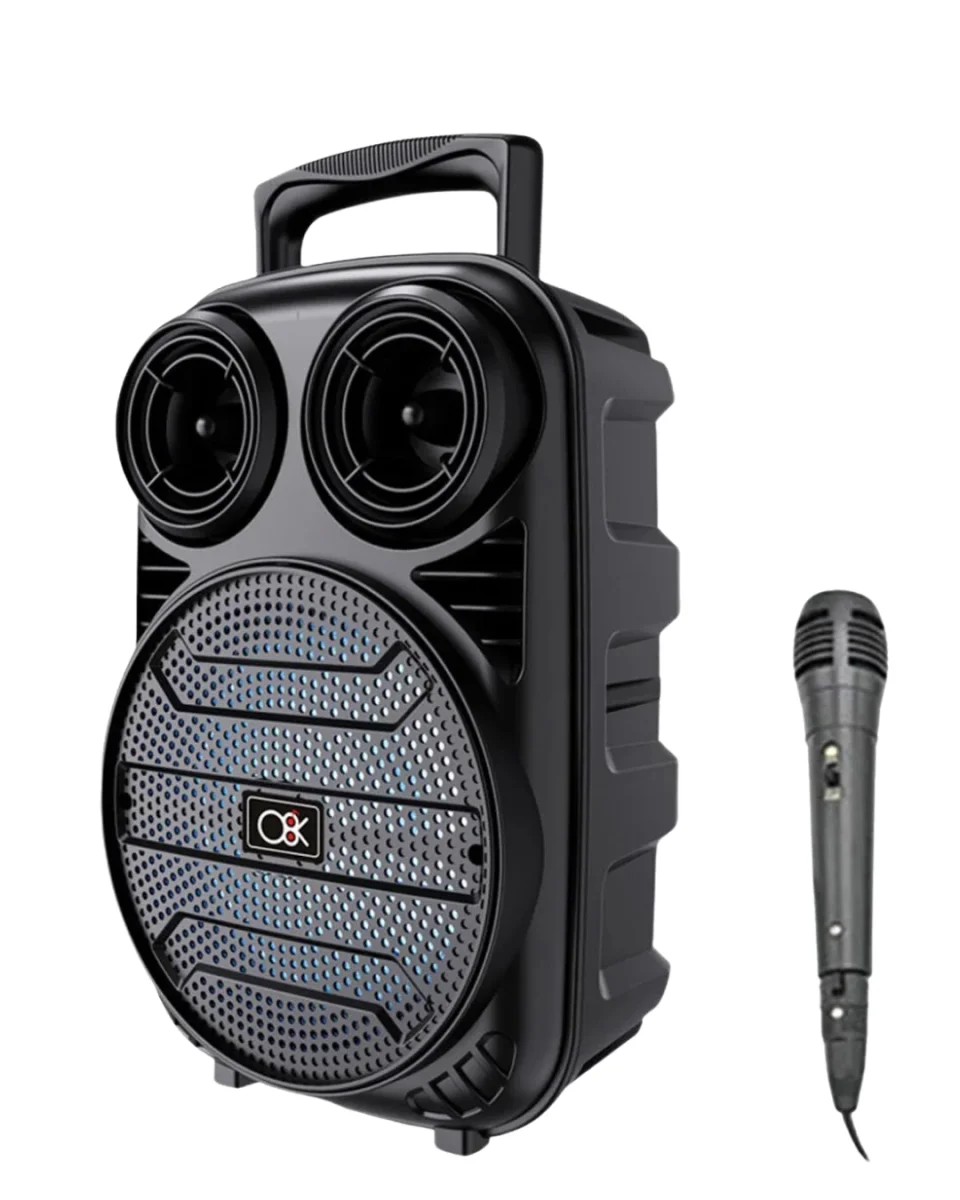 Kablosuz Karaoke Hoparlör Mikrofonlu RGB Işıklı Bluetooth Speaker USB TF Kart Destekli