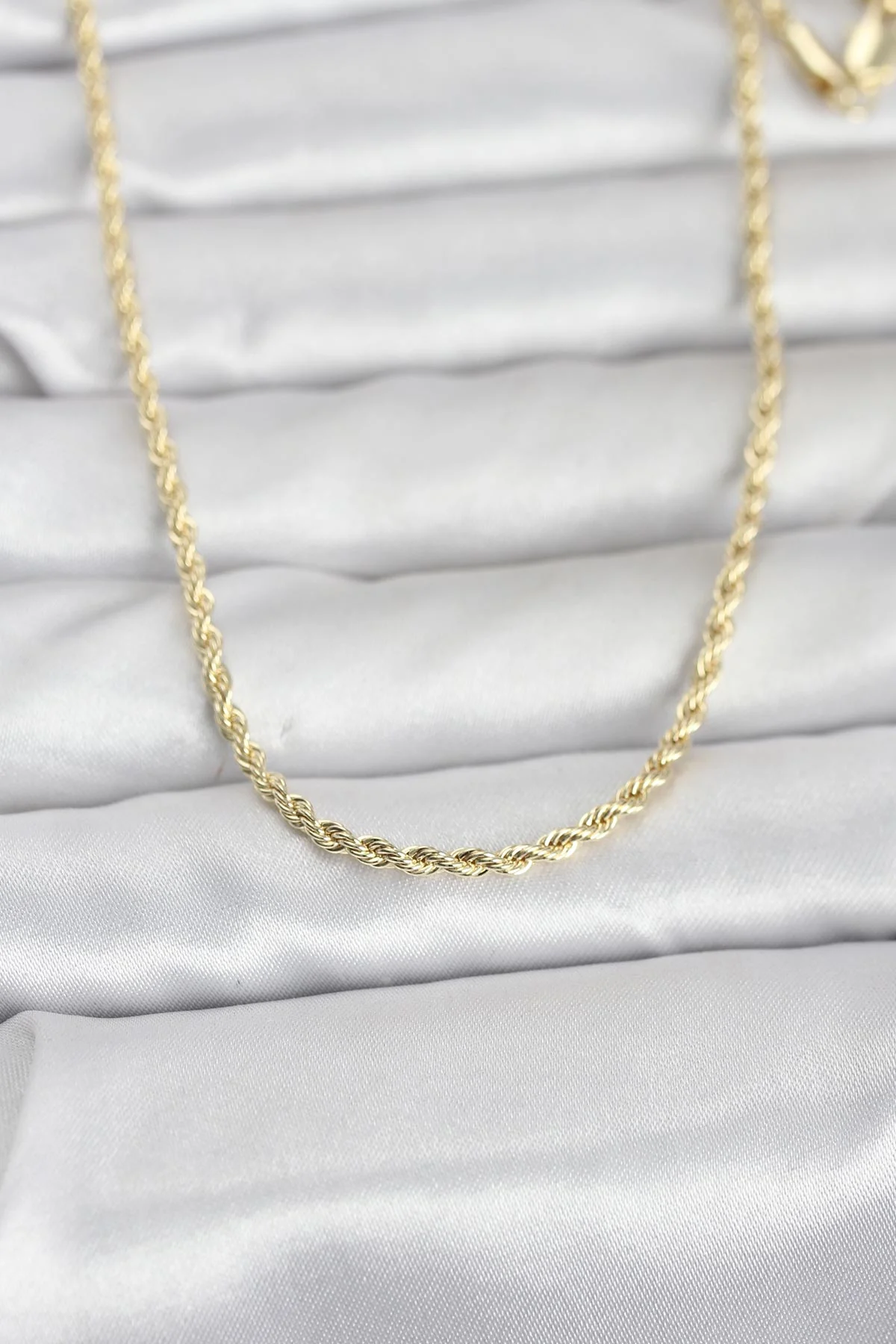 CM 14K Gold Renk Burgu Model Zincirli 60 cm Kadın Kolye