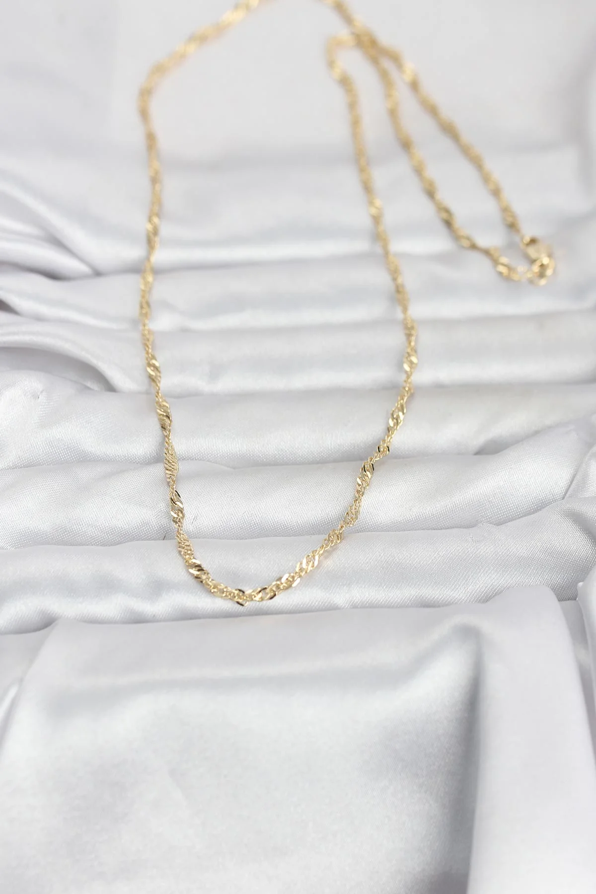 CM 14K Gold Renk Burgu Yassı Model 60 cm Kadın Kolye