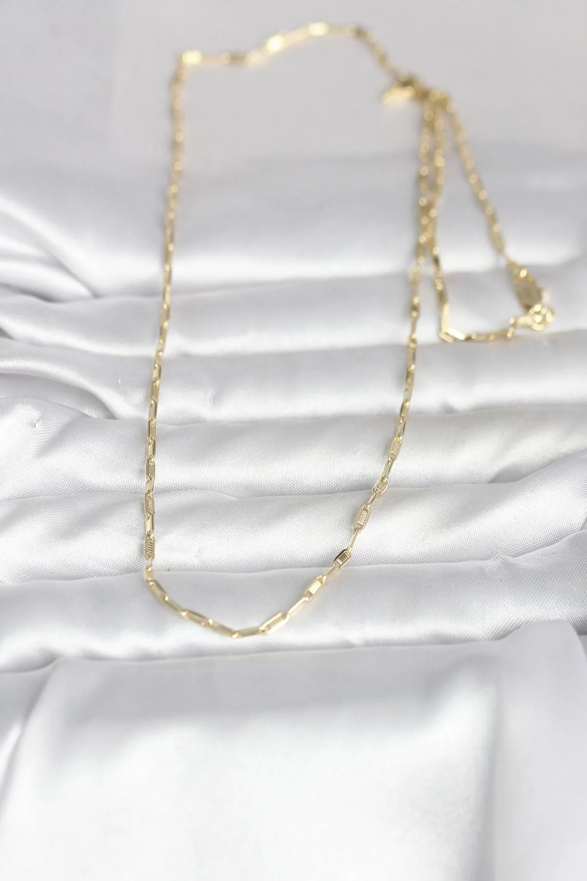 CM 14K Gold Renk İnce Ataç Zincir Model 60 cm Kadın Kolye