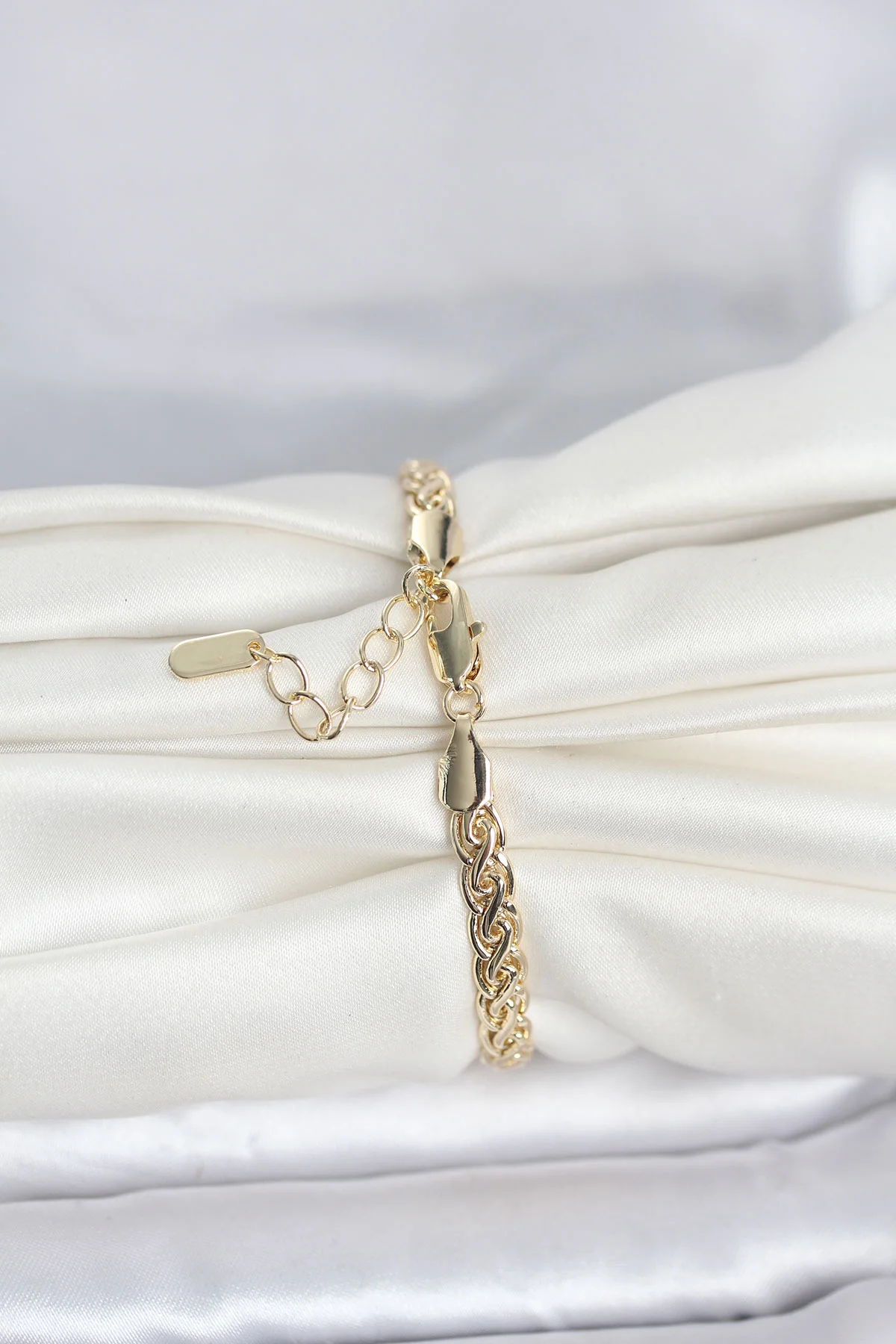 CM 14K Gold Renk Sarmal Zincir Model Kadın Bileklik