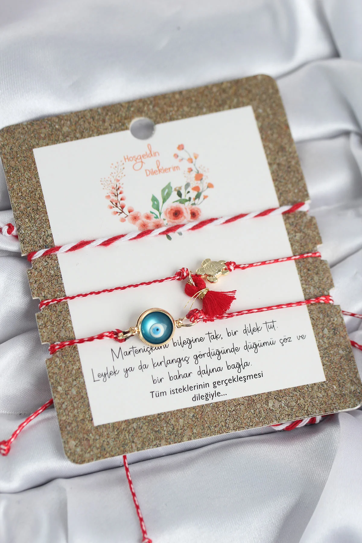 Marteniçka Bileklik 3'lü Püsküllü ve Nazarlı Model