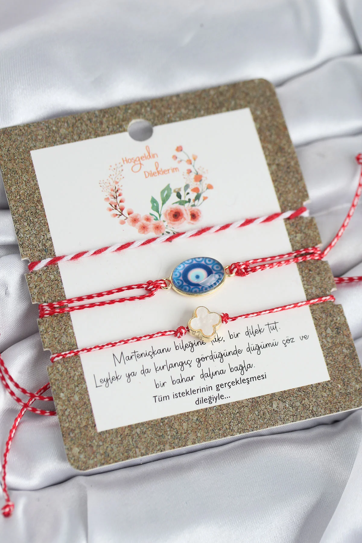 Marteniçka Bileklik 3'lü Yonca ve Nazarlı Model