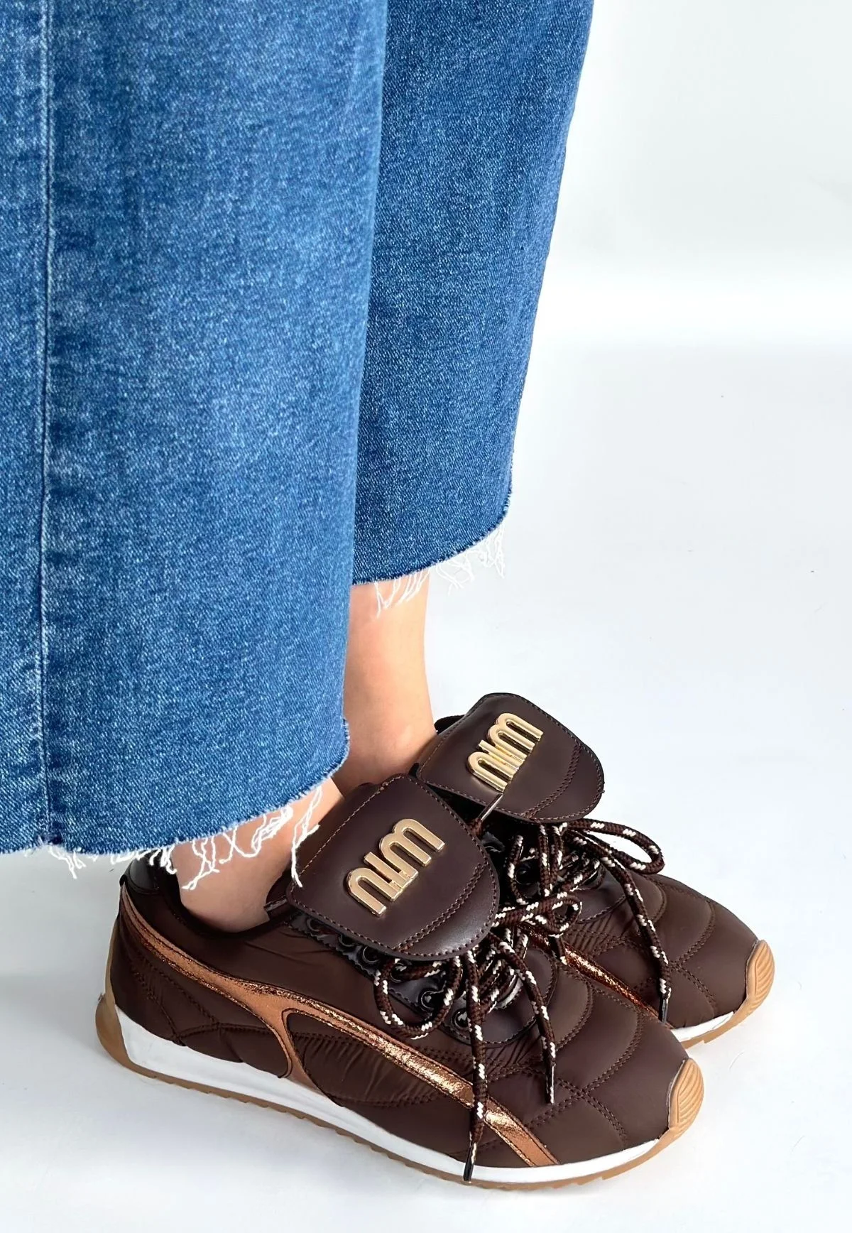 Dissa Kahverengi Cilt Bağcıklı Paraşüt Detaylı Spor Ayakkabı