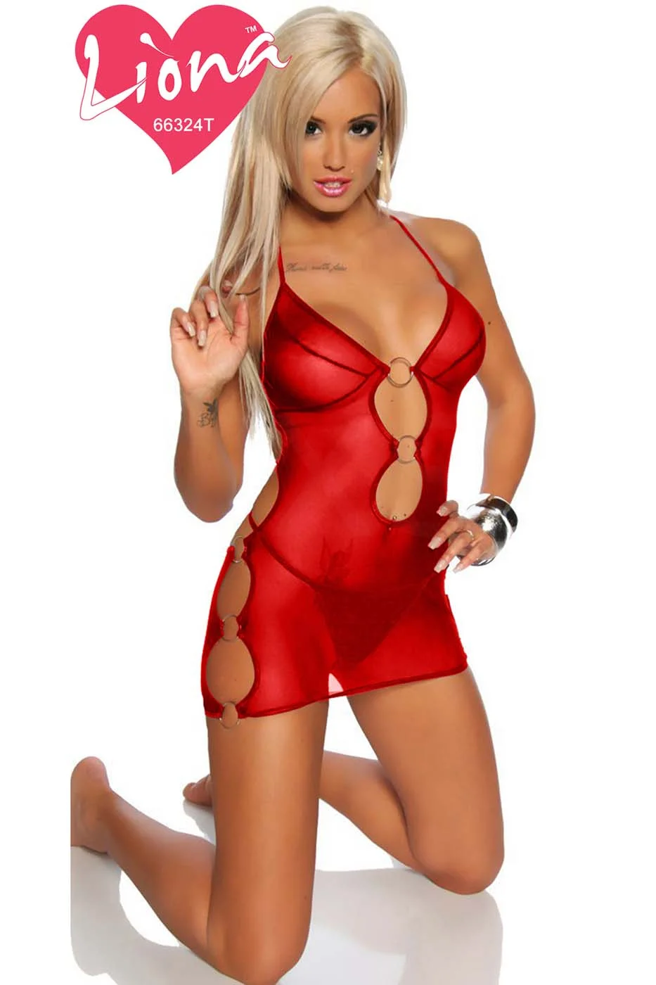 Kırmızı Bayan Seksi Gecelik