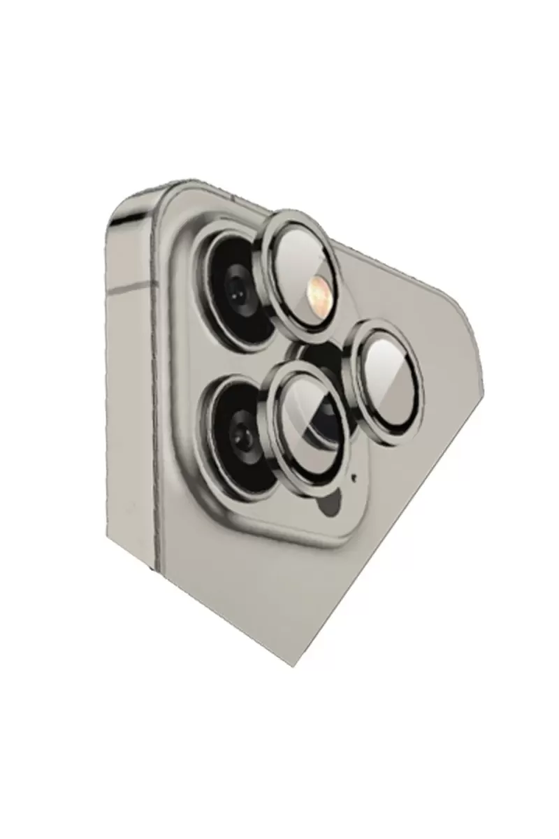 Newface Apple iPhone 15 Pro Max Bilvis Titan Kamera Lens - Titan Gri