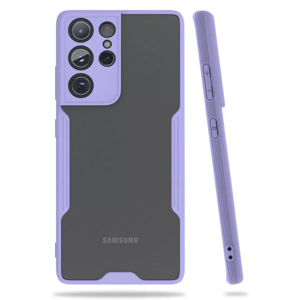 Newface Samsung Galaxy S21 Ultra Kılıf Platin Silikon - Lila