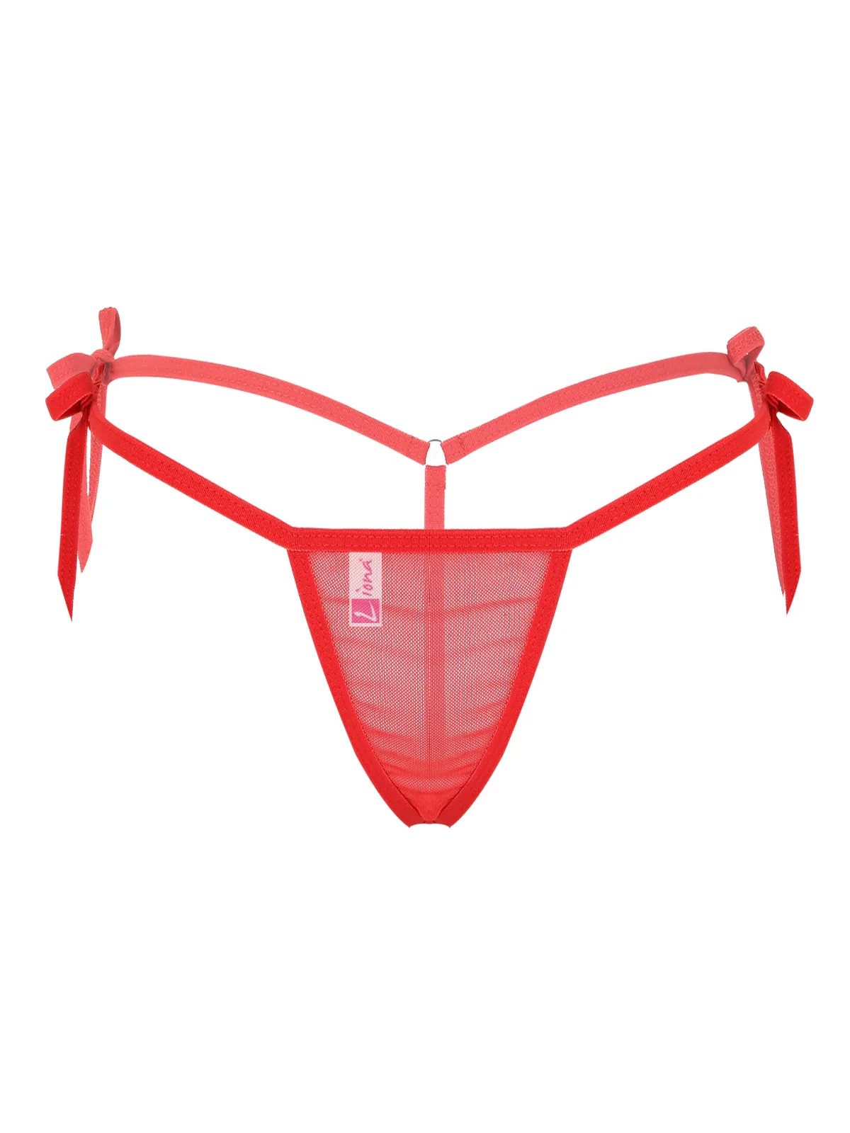 Bağcıklı Transparan Kadın Kırmızı İç Çamaşırı