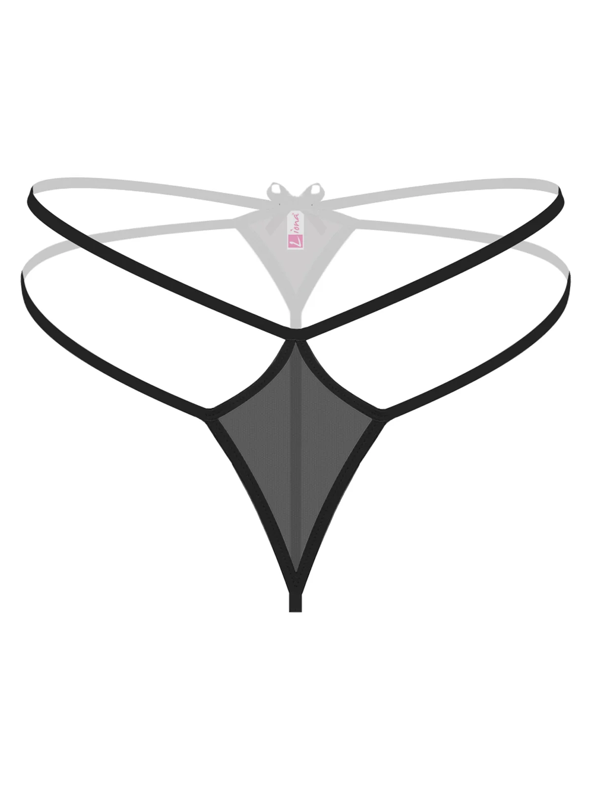 Transparan Siyah Fantazi Külot String