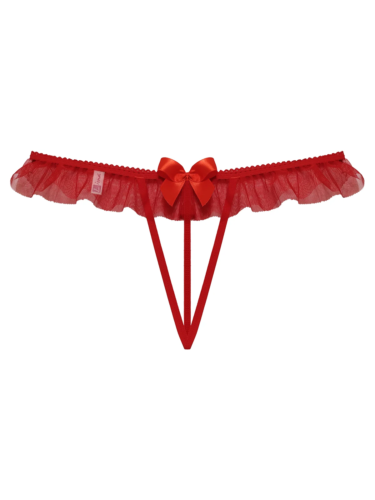 Kırmızı Dantelli Taşlı Kadın Fantezi Külot