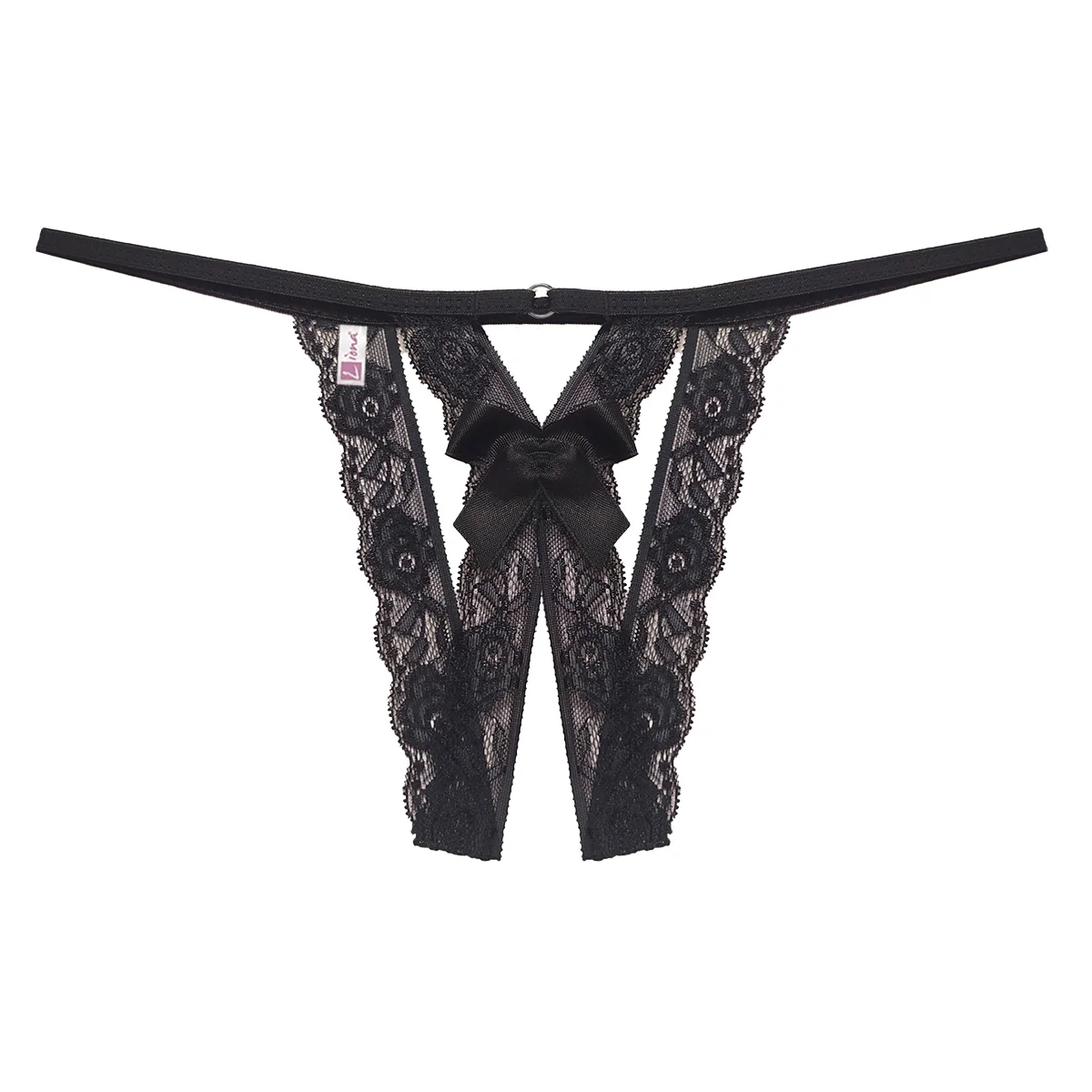 Özel Bölgesi Açık Taşlı Dantelli Fantezi Külot