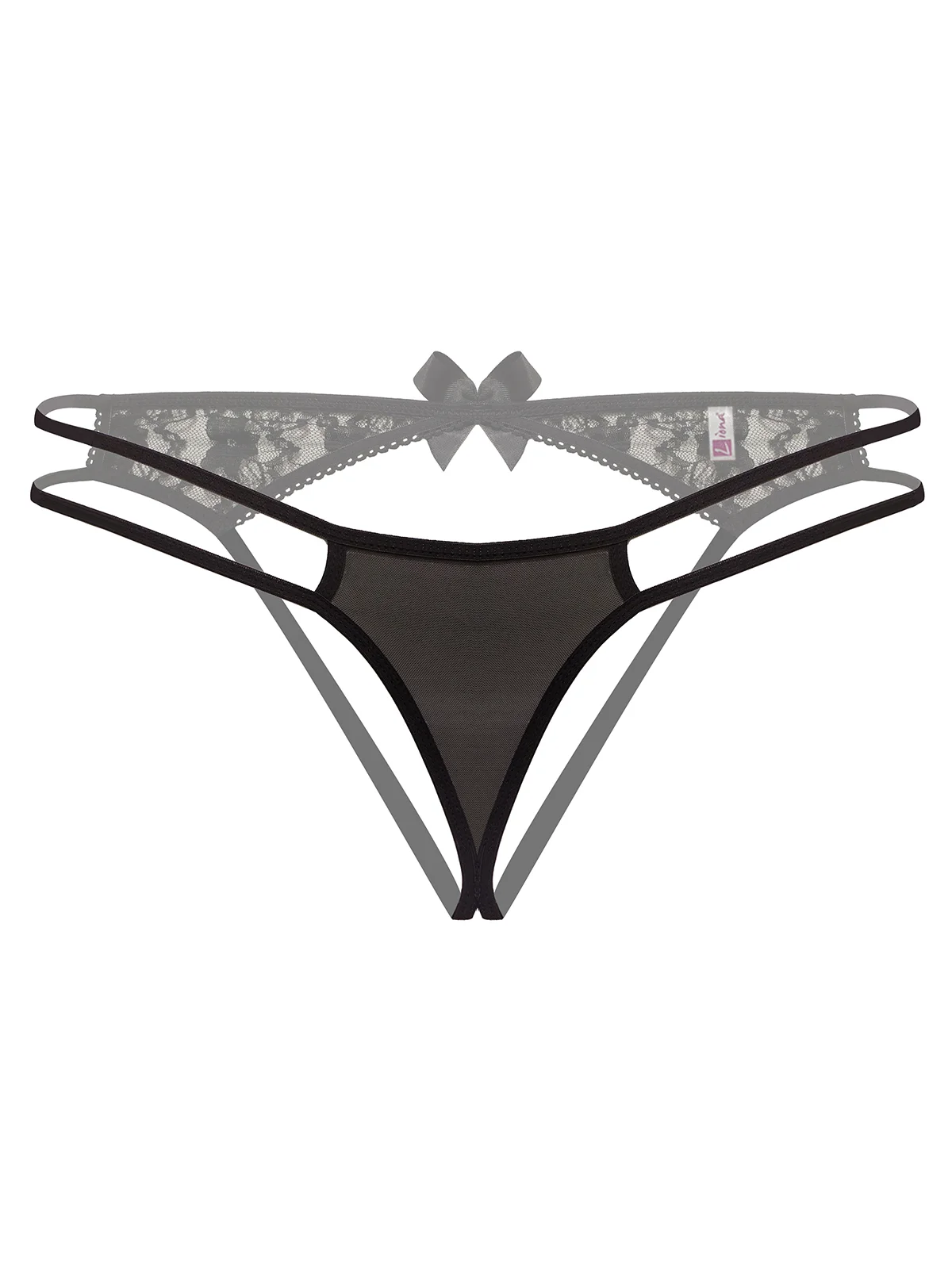 Arkası Açık Siyah Büyük Beden Fantazi String