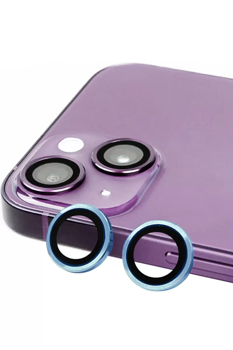 Newface Apple iPhone 15 Raze Metal Kamera Lens - Mavi