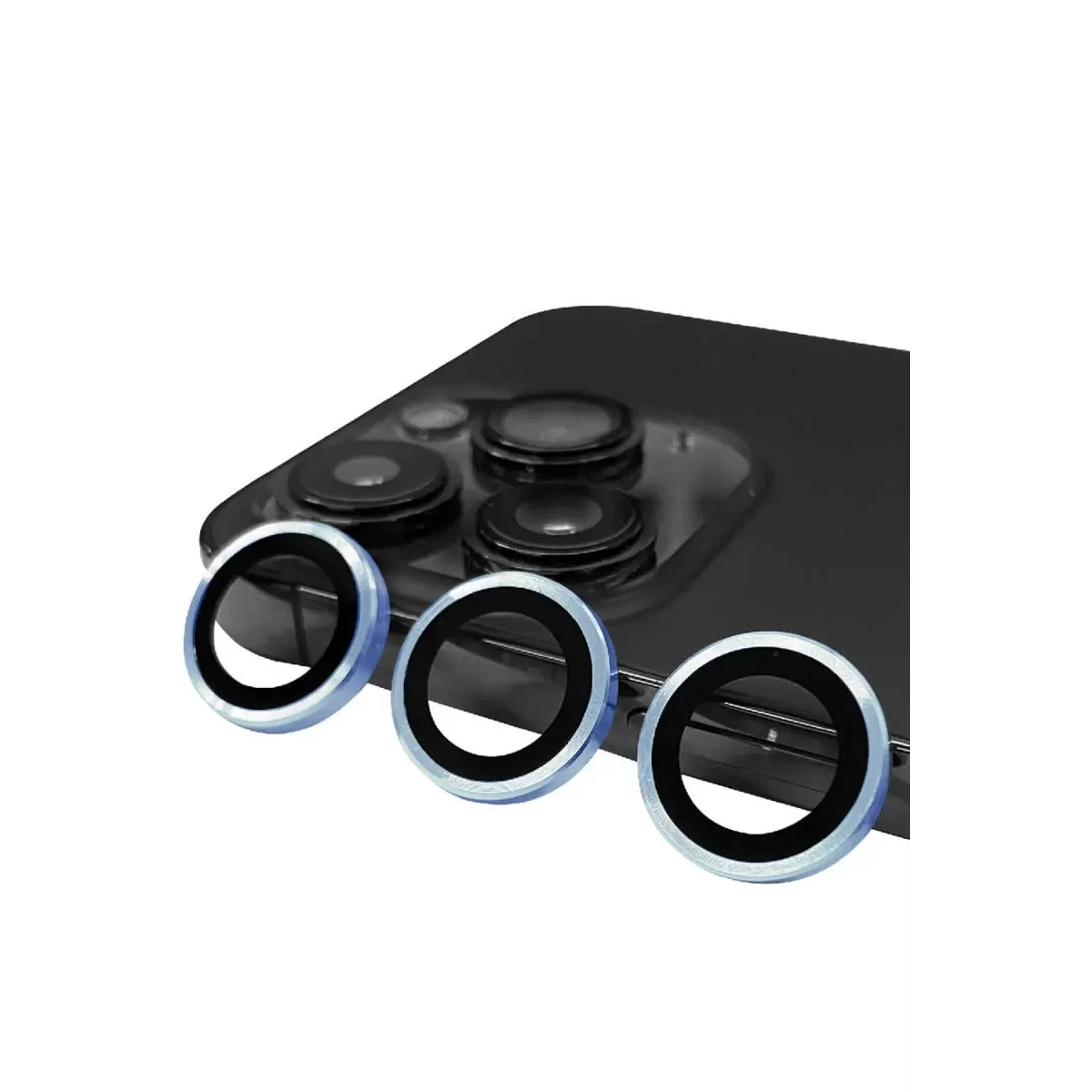 Newface Apple iPhone 13 Pro Max Raze Metal Kamera Lens - Mavi