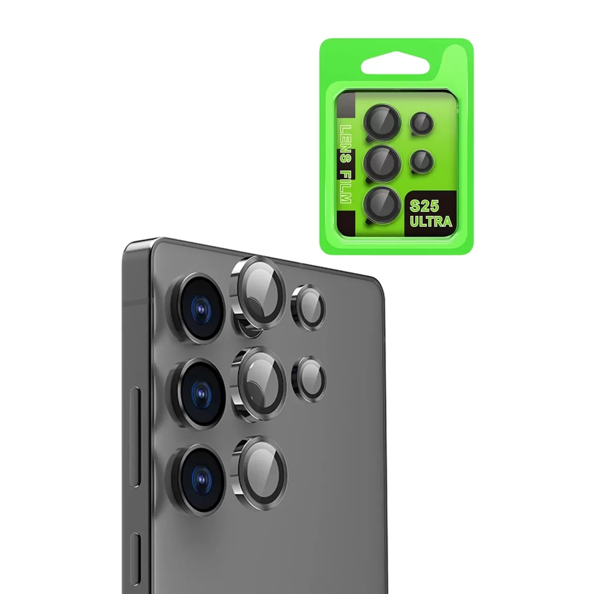 Newface Samsung Galaxy S25 Ultra Raze Metal Kamera Lens - Siyah