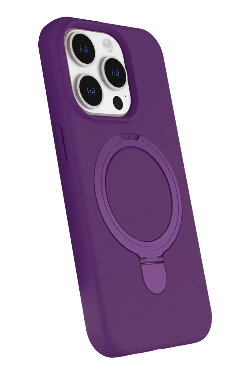Newface Apple iPhone 14 Pro Max Regal Magsafe Standlı Kapak - Derin Mor