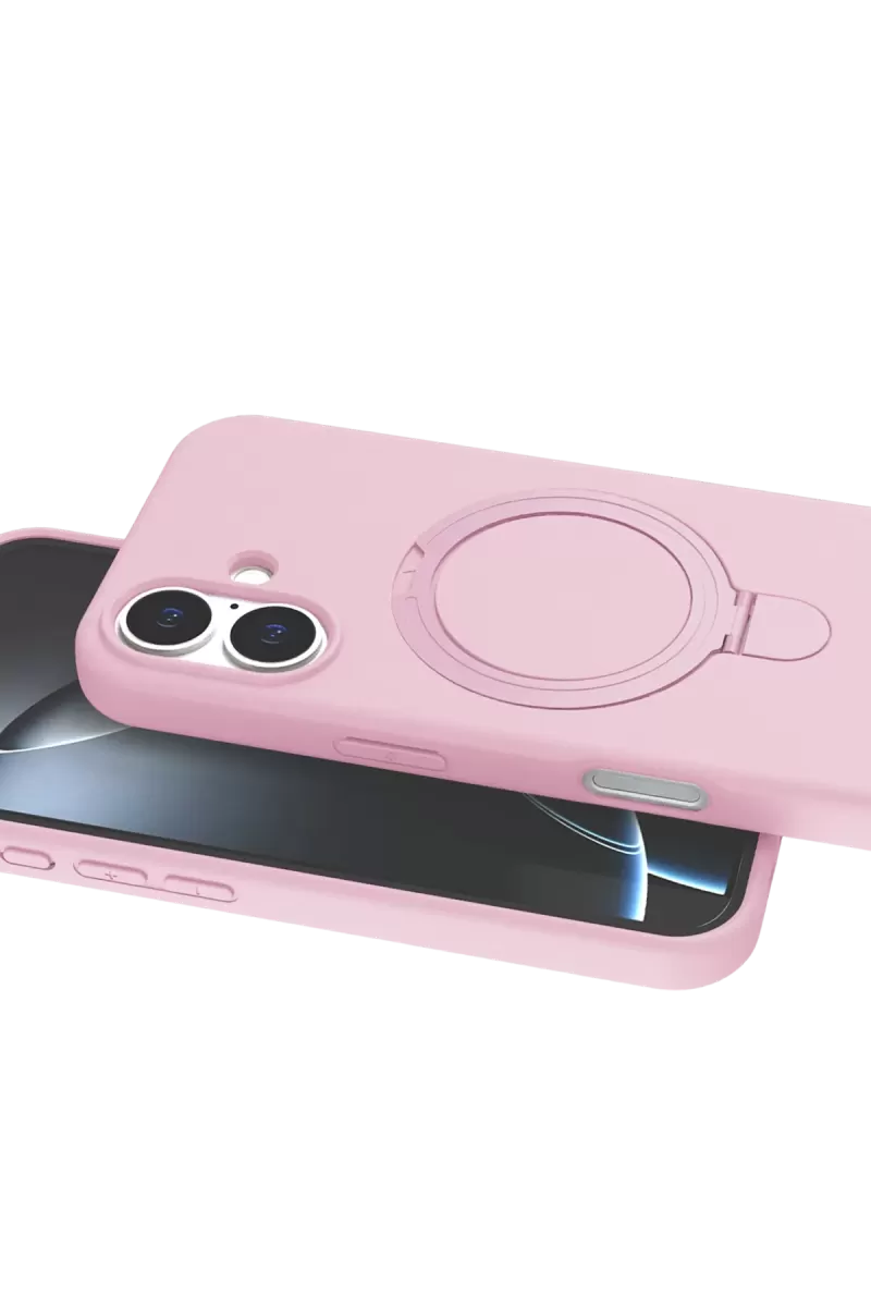 Newface Apple iPhone 16 Plus Regal Magsafe Standlı Kapak - Açık Pembe