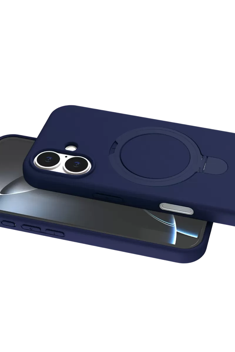 Newface Apple iPhone 16 Plus Regal Magsafe Standlı Kapak - Lacivert