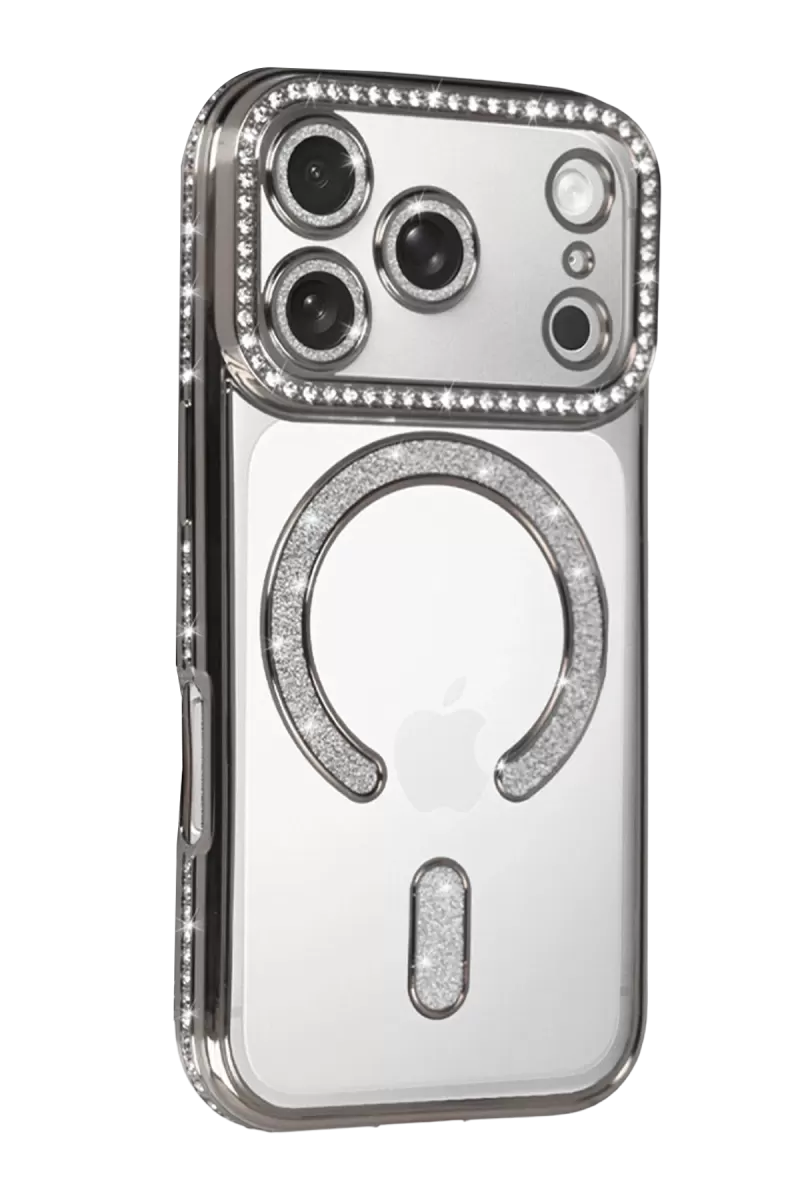 Newface Apple iPhone 17 Pro Max Joke Simli Magneticsafe Kılıf - Gümüş