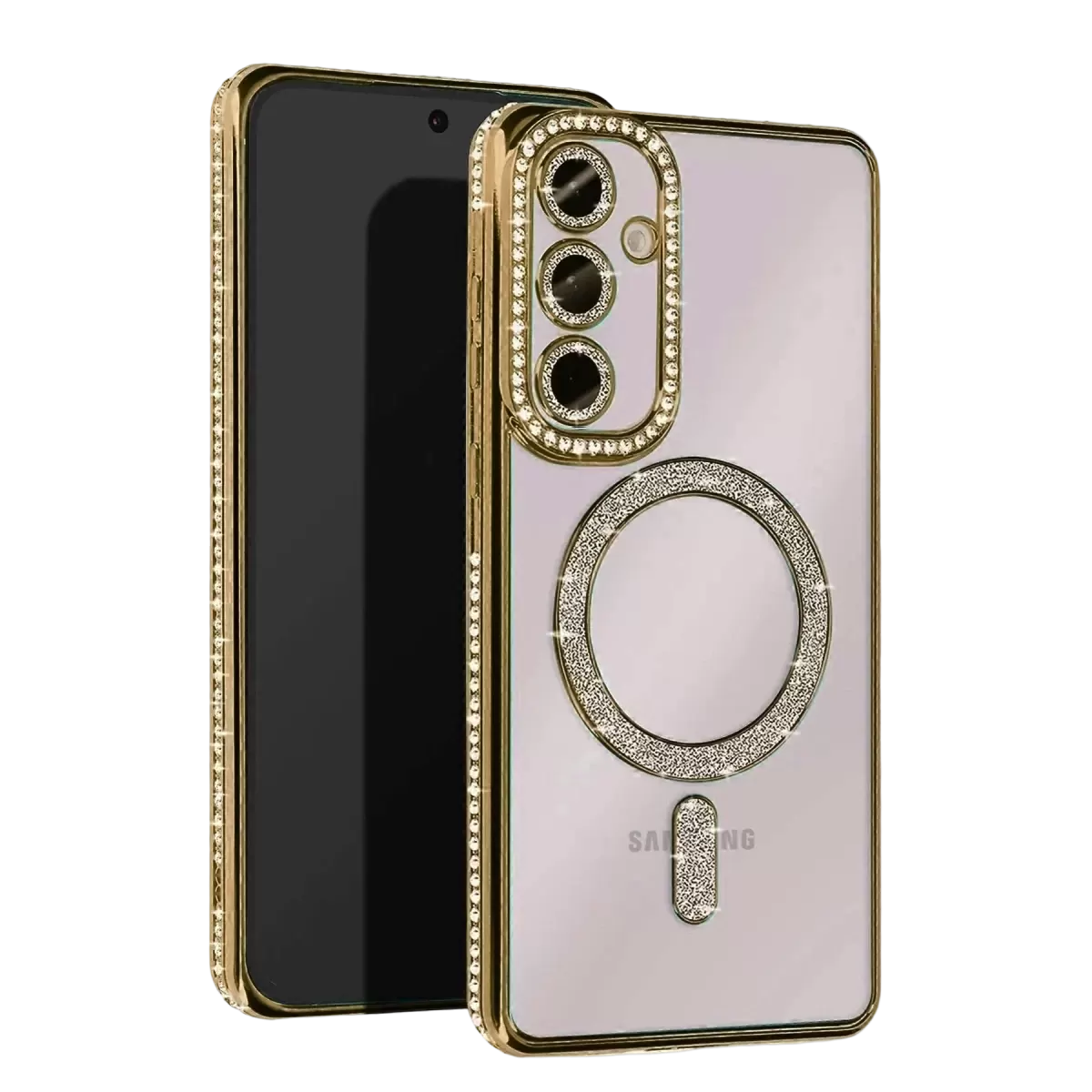 Newface Samsung Galaxy S25 FE Joke Simli Magneticsafe Kılıf - Gold