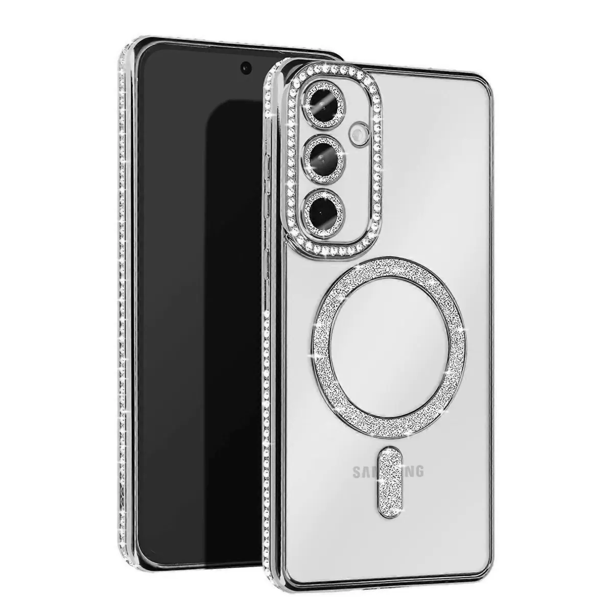 Newface Samsung Galaxy S25 FE Joke Simli Magneticsafe Kılıf - Gümüş