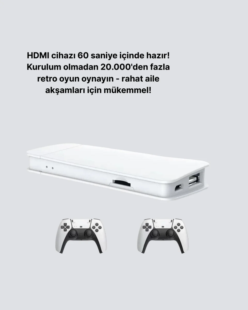 HDMI ve Kablosuz Kontrolcülü 20.000 Oyunlu Retro Oyun Konsolu